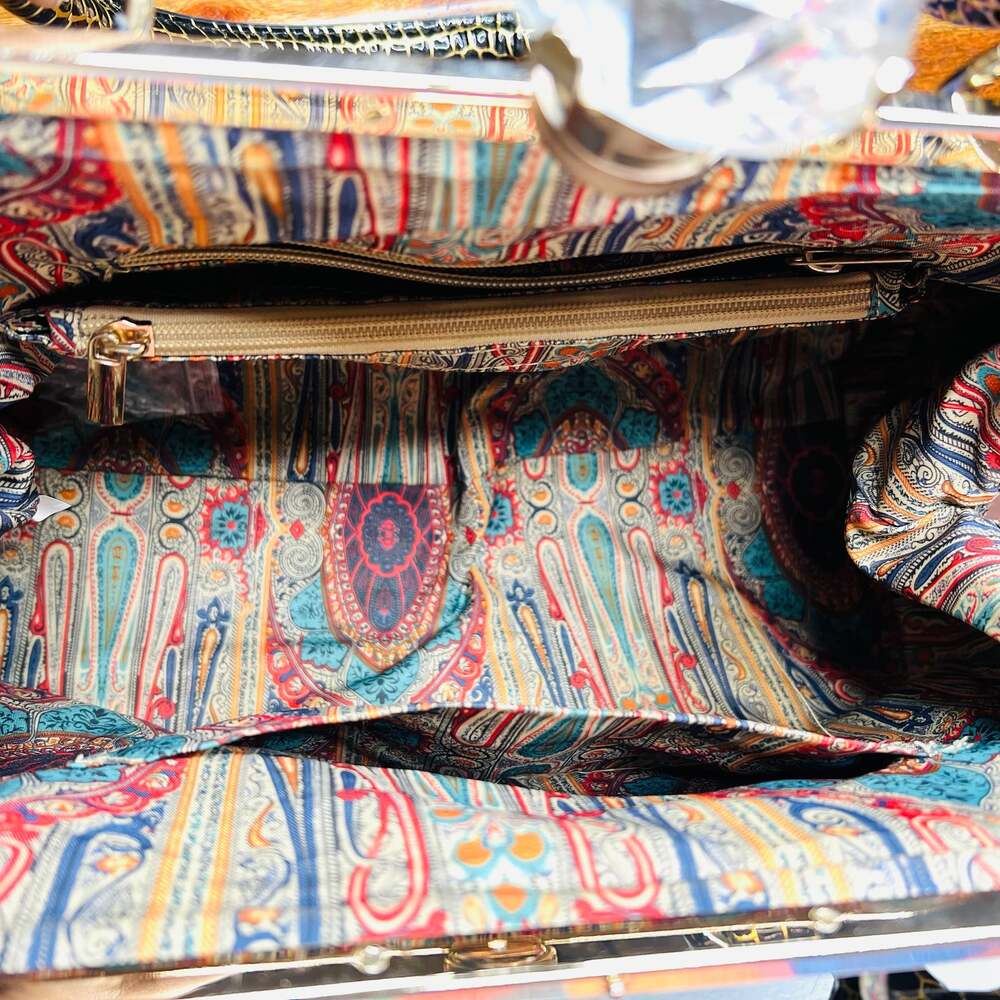 Rosacci Moda Milano Vintage-Style Frame Bag, Italian Magazine Motif - Picture 7 of 7